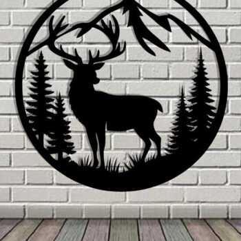 Intra απο ξύλο plywood 3mm-4mm πάχος - Deer Metal Art Wall Art Cut Laser Δίασταση 40x50 cm INTRAFABR-119526341 - Image 3