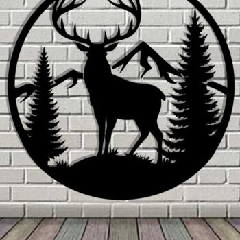 Intra απο ξύλο plywood 3mm-4mm πάχος - Deer Metal Art Wall Art Cut Laser Δίασταση 40x50 cm INTRAFABR-119526395 - Image 1