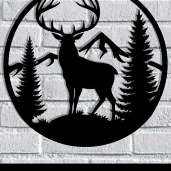 Intra απο ξύλο plywood 3mm-4mm πάχος - Deer Metal Art Wall Art Cut Laser Δίασταση 40x50 cm INTRAFABR-119526395 - Image 3