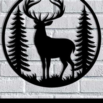 Intra απο ξύλο plywood 3mm-4mm πάχος - Deer Metal Art Wall Art Cut Laser Δίασταση 40x50 cm INTRAFABR-119526717 - Image 1