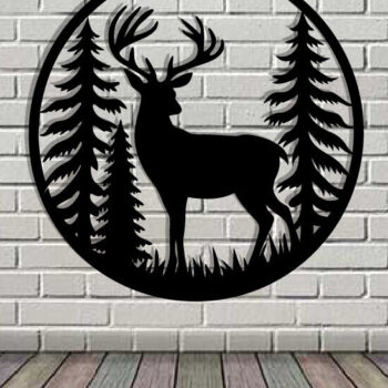 Intra απο ξύλο plywood 3mm-4mm πάχος - Deer Metal Art Wall Art Cut Laser Δίασταση 40x50 cm INTRAFABR-119526868 - Image 1