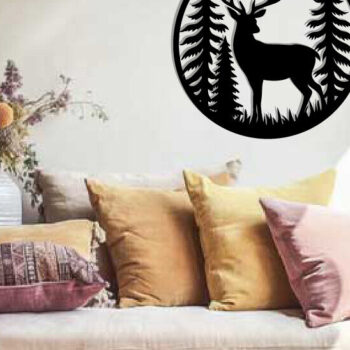 Intra απο ξύλο plywood 3mm-4mm πάχος - Deer Metal Art Wall Art Cut Laser Δίασταση 40x50 cm INTRAFABR-119526868 - Image 2