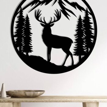 Intra απο ξύλο plywood 3mm-4mm πάχος -  με λέιζερ μεταλλικού τοίχου Deer Δίασταση 40x50 cm INTRAFABR-119797321 - Image 2