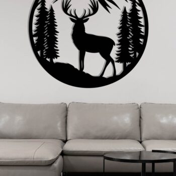 Intra απο ξύλο plywood 3mm-4mm πάχος -  με λέιζερ μεταλλικού τοίχου Deer Δίασταση 40x50 cm INTRAFABR-119797321 - Image 3