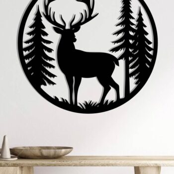 Intra απο ξύλο plywood 3mm-4mm πάχος -  με λέιζερ μεταλλικού τοίχου Deer Δίασταση 40x50 cm INTRAFABR-119797369 - Image 2