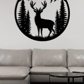 Intra απο ξύλο plywood 3mm-4mm πάχος -  με λέιζερ μεταλλικού τοίχου Deer Δίασταση 40x50 cm INTRAFABR-119823295 - Image 3