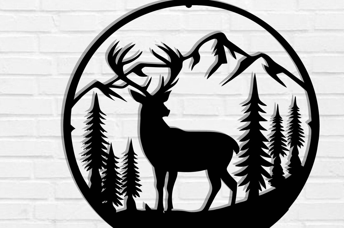 Intra απο ξύλο plywood 3mm-4mm πάχος -  με λέιζερ μεταλλικού τοίχου Deer Δίασταση 40x50 cm INTRAFABR-119823340