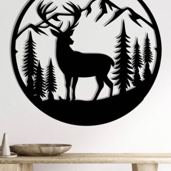 Intra απο ξύλο plywood 3mm-4mm πάχος -  με λέιζερ μεταλλικού τοίχου Deer Δίασταση 40x50 cm INTRAFABR-119823340 - Image 2