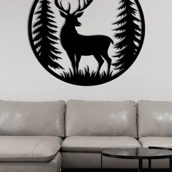 Intra απο ξύλο plywood 3mm-4mm πάχος -  με λέιζερ μεταλλικού τοίχου Deer Δίασταση 40x50 cm INTRAFABR-119823410 - Image 3