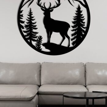 Intra απο ξύλο plywood 3mm-4mm πάχος -  με λέιζερ μεταλλικού τοίχου Deer Δίασταση 40x50 cm INTRAFABR-119823464 - Image 3