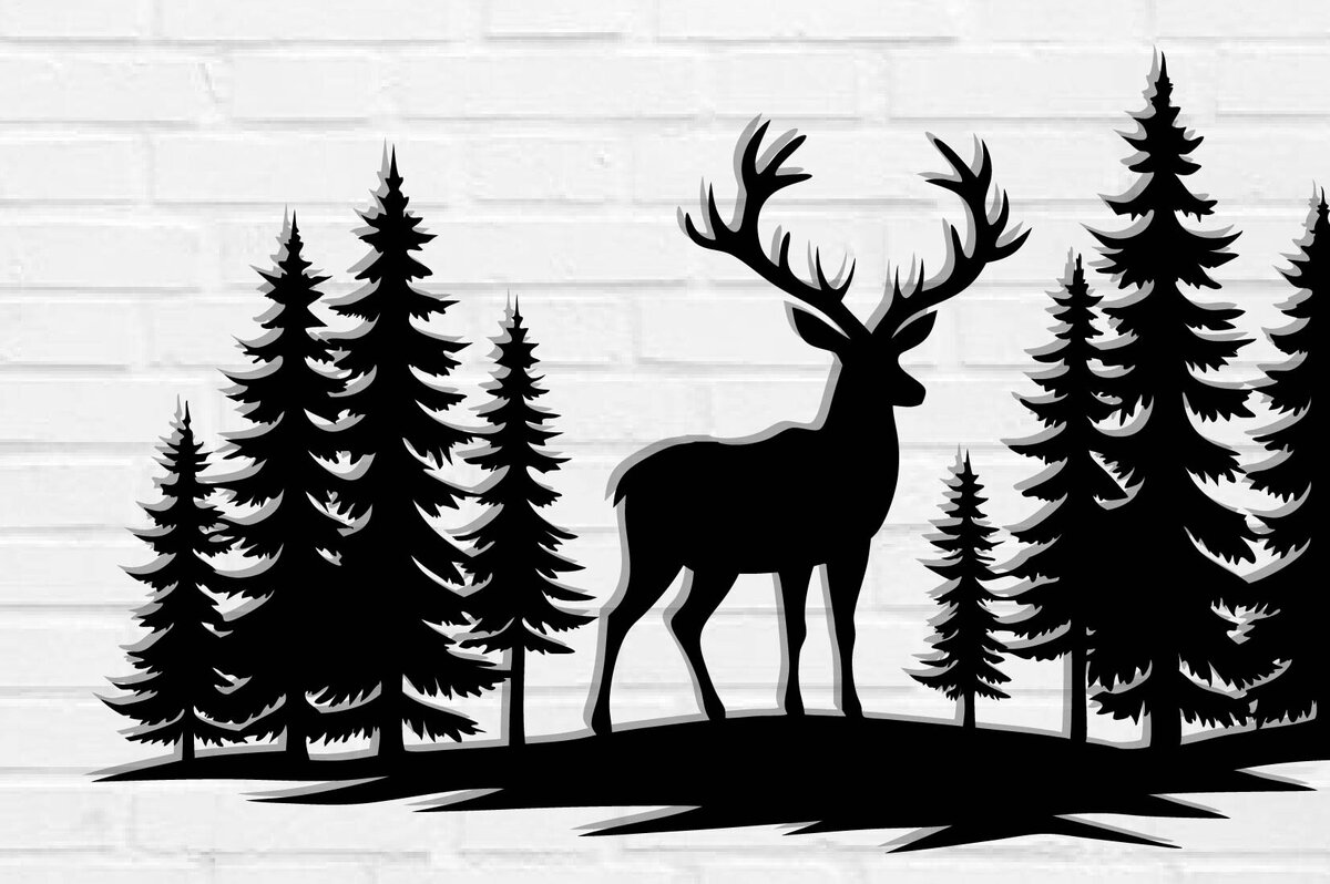 Intra απο ξύλο plywood 3mm-4mm πάχος -  με λέιζερ μεταλλικού τοίχου Deer Δίασταση 3600x3600 cm INTRAFABR-110060081