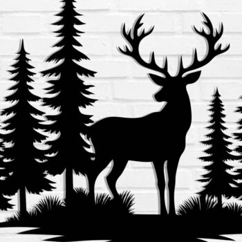 Intra απο ξύλο plywood 3mm-4mm πάχος -  με λέιζερ μεταλλικού τοίχου Deer Δίασταση 3600x3600 cm INTRAFABR-110064106 - Image 1