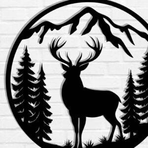 Intra απο ξύλο plywood 3mm-4mm πάχος -  με λέιζερ μεταλλικού τοίχου Deer Δίασταση 40x50 cm INTRAFABR-119796169