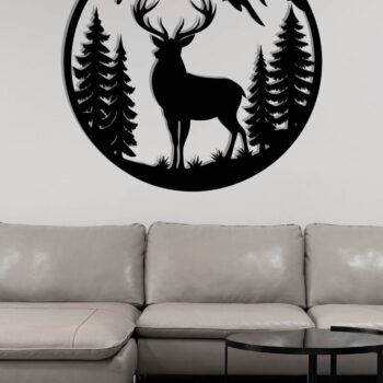 Intra απο ξύλο plywood 3mm-4mm πάχος -  με λέιζερ μεταλλικού τοίχου Deer Δίασταση 40x50 cm INTRAFABR-119796169 - Image 3