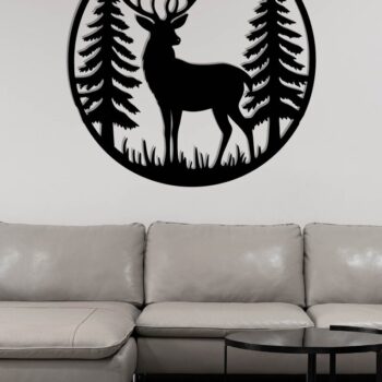 Intra απο ξύλο plywood 3mm-4mm πάχος -  με λέιζερ μεταλλικού τοίχου Deer Δίασταση 40x50 cm INTRAFABR-119797033 - Image 3