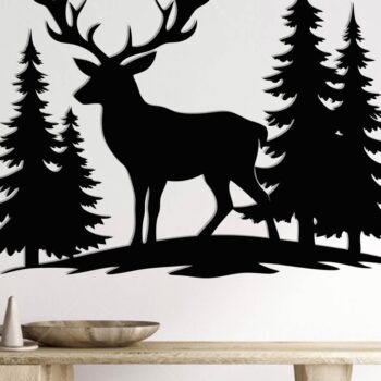 Intra απο ξύλο plywood 3mm-4mm πάχος - Deer Metal Wall Art Laser Cut Δίασταση 3600x3600 cm INTRAFABR-110060055 - Image 2