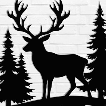 Intra απο ξύλο plywood 3mm-4mm πάχος - Deer Metal Wall Art Laser Cut Δίασταση 3600x3600 cm INTRAFABR-110060787 - Image 1