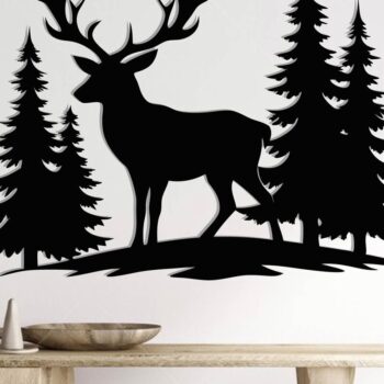 Intra απο ξύλο plywood 3mm-4mm πάχος - Deer Metal Wall Art Laser Cut Δίασταση 3600x3600 cm INTRAFABR-110060787 - Image 2