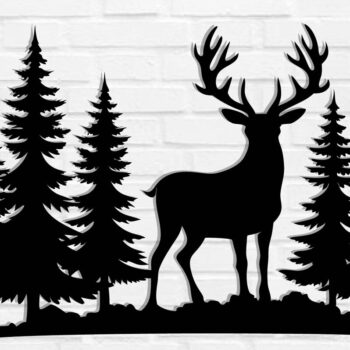 Intra απο ξύλο plywood 3mm-4mm πάχος - Deer Metal Wall Art Laser Cut Δίασταση 3600x3600 cm INTRAFABR-110064373 - Image 1