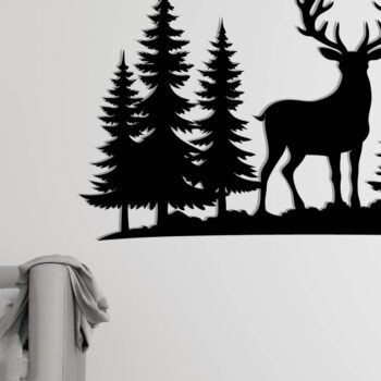 Intra απο ξύλο plywood 3mm-4mm πάχος - Deer Metal Wall Art Laser Cut Δίασταση 3600x3600 cm INTRAFABR-110064373 - Image 3