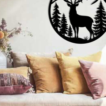 Intra απο ξύλο plywood 3mm-4mm πάχος - Deer Metal Art Wall Art Cut Laser Δίασταση 40x50 cm INTRAFABR-119526036 - Image 2