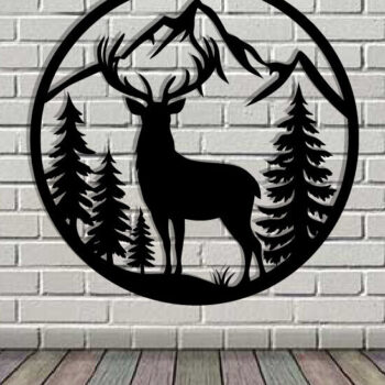 Intra απο ξύλο plywood 3mm-4mm πάχος - Deer Metal Art Wall Art Cut Laser Δίασταση 40x50 cm INTRAFABR-119526036 - Image 3