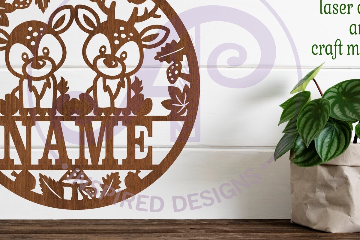 Intra απο ξύλο plywood 3mm-4mm πάχος - Πρότυπο κοπής με λέιζερ  Sin Name Deer Δίασταση 30x20 cm INTRAFABR-84315996