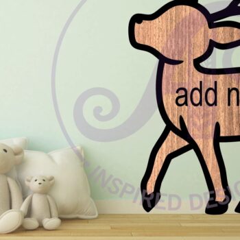 Intra απο ξύλο plywood 3mm-4mm πάχος - Ελάφια περίγραμμα δύο επιπέδων όνομα επιτοίχιο σημάδι Δίασταση 30x20 cm INTRAFABR-111016664 - Image 3