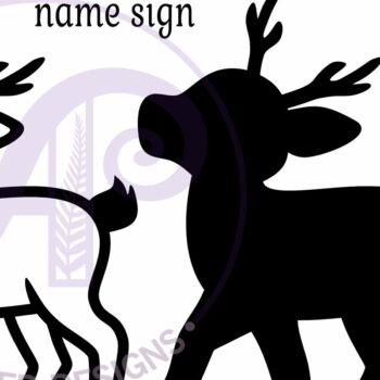 Intra απο ξύλο plywood 3mm-4mm πάχος - Ελάφια περίγραμμα δύο επιπέδων όνομα επιτοίχιο σημάδι Δίασταση 30x20 cm INTRAFABR-111016664 - Image 4