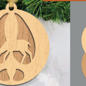 Intra απο ξύλο plywood 3mm-4mm πάχος - Στολίδι κοπής με λέιζερ ελαφιού  Δίασταση 6x6 cm INTRAFABR-105775549 - Image 1