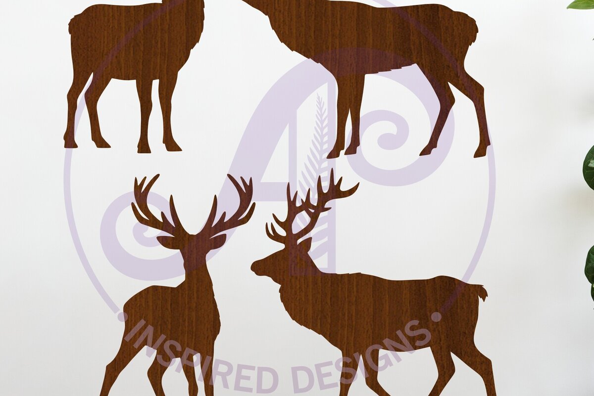 Intra απο ξύλο plywood 3mm-4mm πάχος - Σιλουέτα ελαφιού με λέιζερ κοπή τοίχου Δίασταση 30x20 cm INTRAFABR-116860176