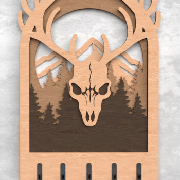 Intra απο ξύλο plywood 3mm-4mm πάχος - Κλειδιά κρανίου ελαφιού  Δίασταση 30x20 cm INTRAFABR-117701577 - Image 1