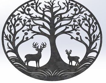 Intra απο ξύλο plywood 3mm-4mm πάχος - Τέχνη τοίχου ελαφιού Δίασταση 40x50 cm INTRAFABR-86310418 - Image 2