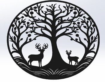 Intra απο ξύλο plywood 3mm-4mm πάχος - Τέχνη τοίχου ελαφιού Δίασταση 40x50 cm INTRAFABR-86310418 - Image 3