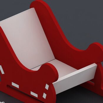 Intra απο ξύλο plywood 3mm-4mm πάχος - Ελάφι με χριστουγεννιάτικο ντεκόρ με έλκηθρο Δίασταση 30x20 cm INTRAFABR-42951245 - Image 2