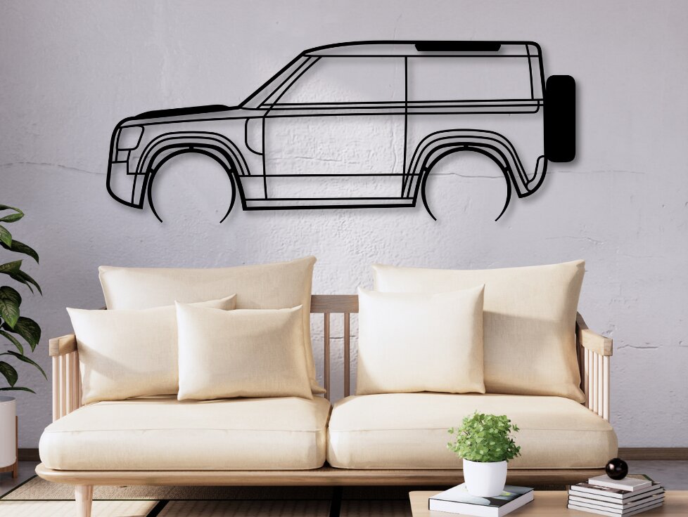 Intra απο ξύλο plywood 3mm-4mm πάχος - Defender Laser Cut Car Silhouette  Δίασταση 20x20 cm INTRAFABR-111795559