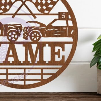 Intra απο ξύλο plywood 3mm-4mm πάχος - Πινακίδα ονόματος Derby Cars Demolition  Δίασταση 30x20 cm INTRAFABR-79259714 - Image 1