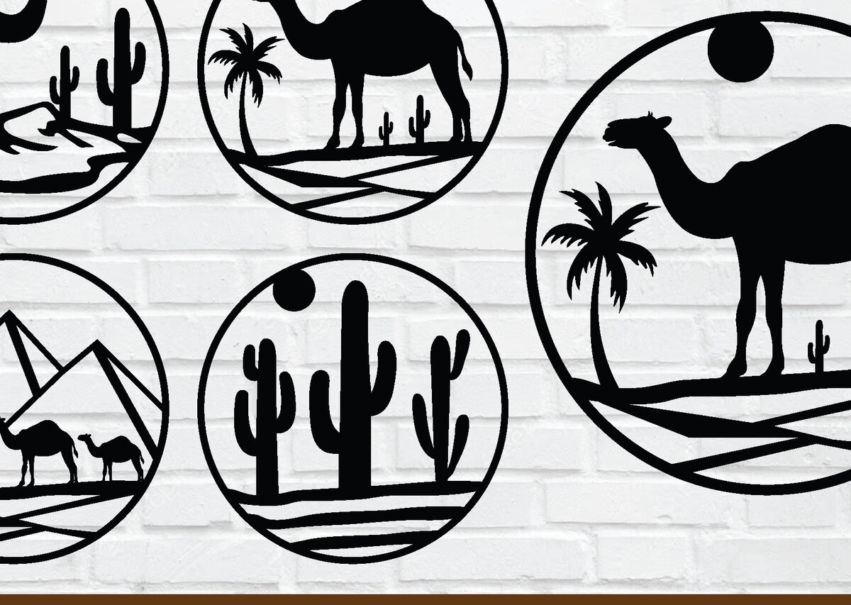 Intra απο ξύλο plywood 3mm-4mm πάχος -  με λέιζερ τοίχου σκηνής της ερήμου Δίασταση 40x50 cm INTRAFABR-76808880