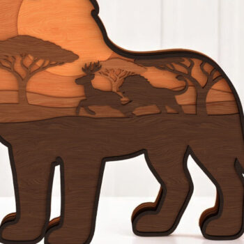 Intra απο ξύλο plywood 3mm-4mm πάχος - Πακέτο  με στρώματα άγριας ζωής στην έρημο Δίασταση 30x20 cm INTRAFABR-121364662 - Image 2