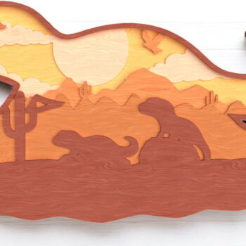 Intra απο ξύλο plywood 3mm-4mm πάχος - Πακέτο  με στρώματα άγριας ζωής στην έρημο Δίασταση 30x20 cm INTRAFABR-121364662 - Image 8