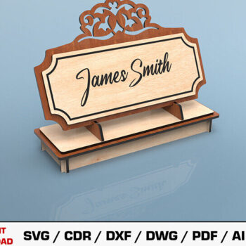 Intra απο ξύλο plywood 3mm-4mm πάχος - κοπής λέιζερ πινακίδας γραφείου Δίασταση 30x20 cm INTRAFABR-105210902 - Image 1