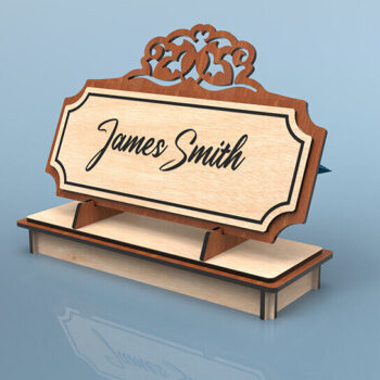 Intra απο ξύλο plywood 3mm-4mm πάχος - κοπής λέιζερ πινακίδας γραφείου Δίασταση 30x20 cm INTRAFABR-105210902 - Image 3