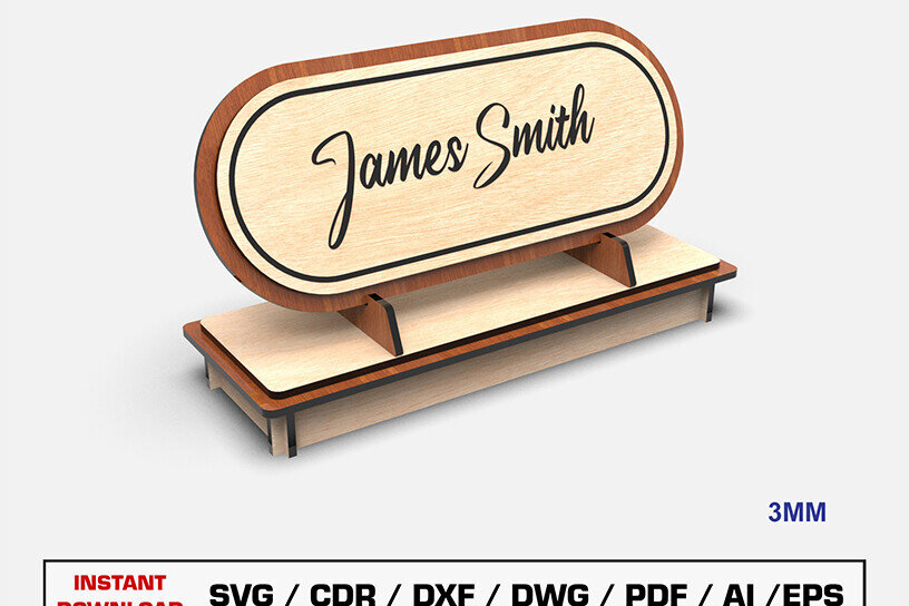 Intra απο ξύλο plywood 3mm-4mm πάχος -  κοπής λέιζερ πινακίδας γραφείου Δίασταση 30x20 cm INTRAFABR-105211286