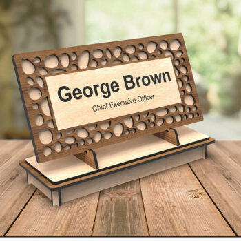 Intra απο ξύλο plywood 3mm-4mm πάχος -  κοπής λέιζερ πινακίδας γραφείου Δίασταση 30x20 cm INTRAFABR-109501095 - Image 1