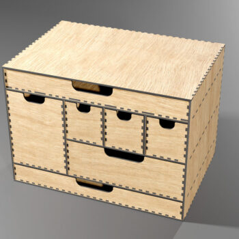 Intra απο ξύλο plywood 3mm-4mm πάχος - Desk Organizer 7 Συρταριέρα Κουτί αποθήκευσης Δίασταση 48x1 cm INTRAFABR-113417458 - Image 2