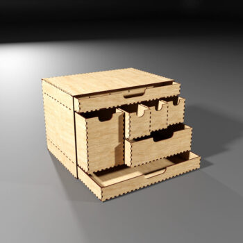 Intra απο ξύλο plywood 3mm-4mm πάχος - Desk Organizer 7 Συρταριέρα Κουτί αποθήκευσης Δίασταση 48x1 cm INTRAFABR-113417458 - Image 5