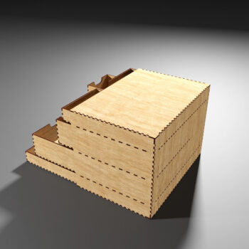 Intra απο ξύλο plywood 3mm-4mm πάχος - Desk Organizer 7 Συρταριέρα Κουτί αποθήκευσης Δίασταση 48x1 cm INTRAFABR-113417458 - Image 6