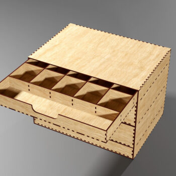 Intra απο ξύλο plywood 3mm-4mm πάχος - Desk Organizer 7 Συρταριέρα Κουτί αποθήκευσης Δίασταση 48x1 cm INTRAFABR-113417458 - Image 7