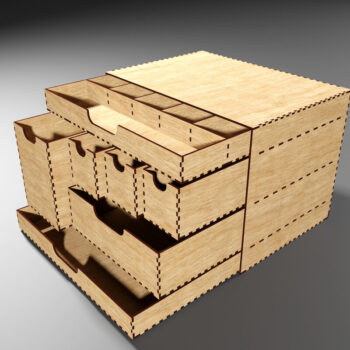 Intra απο ξύλο plywood 3mm-4mm πάχος - Desk Organizer 7 Συρταριέρα Κουτί αποθήκευσης Δίασταση 48x1 cm INTRAFABR-113417458 - Image 10