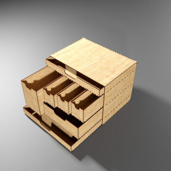 Intra απο ξύλο plywood 3mm-4mm πάχος - Desk Organizer 7 Συρταριέρα Κουτί αποθήκευσης Δίασταση 48x1 cm INTRAFABR-113417458 - Image 11